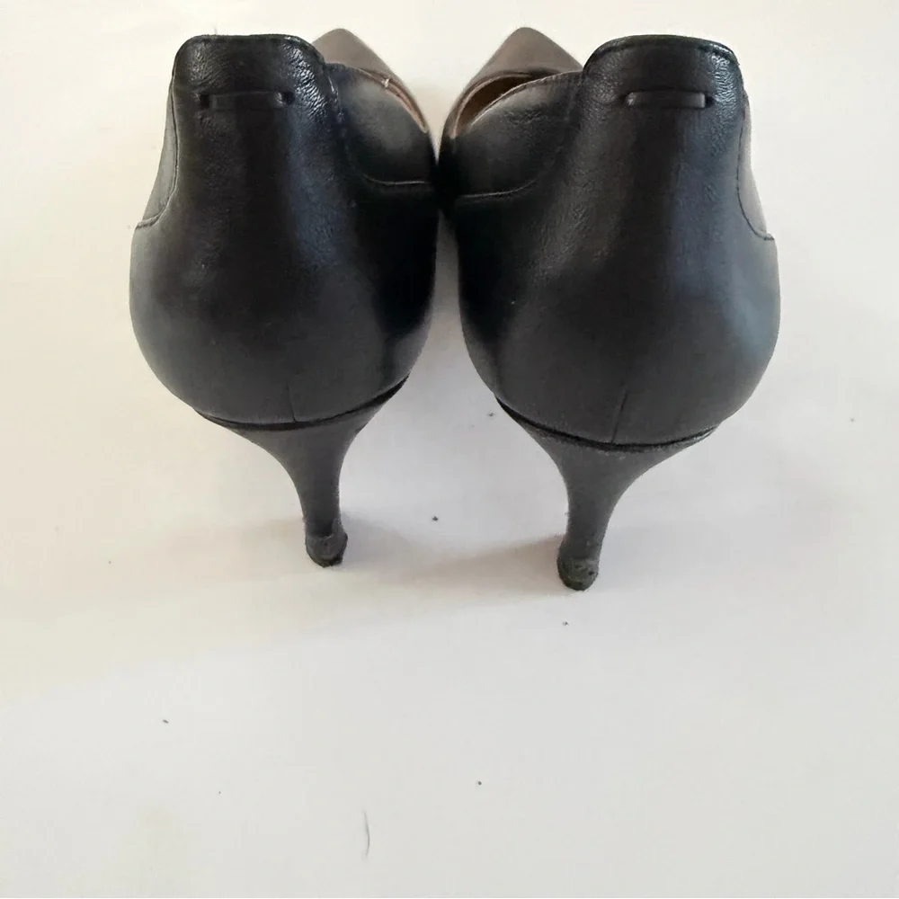 27 Edit Naturalizer Classic Black Leather Heels Pointed Toe Pumps Size 7